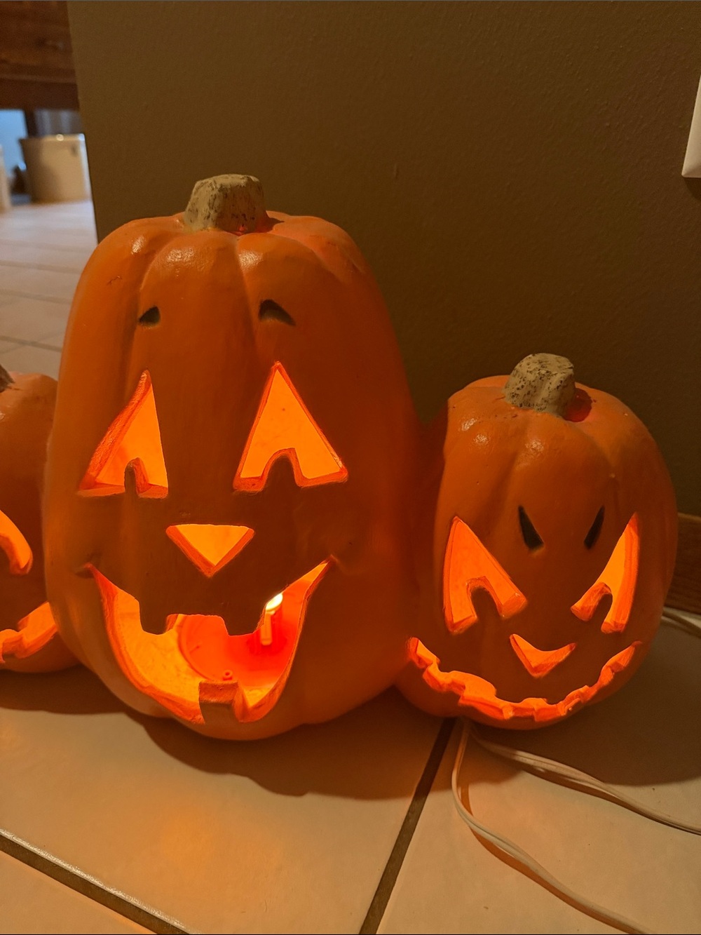 Vtg 1998 The Paper Magic Group Halloween 3 Pumpkin Jack-O-Lantern Light - Picture 3 of 6